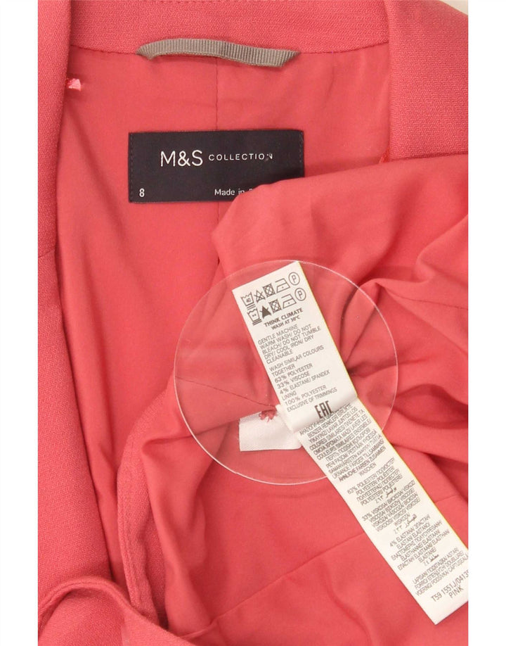 Marks & Spencer Veste blazer à 1 bouton pour femme UK 8 Small Rose Polyester