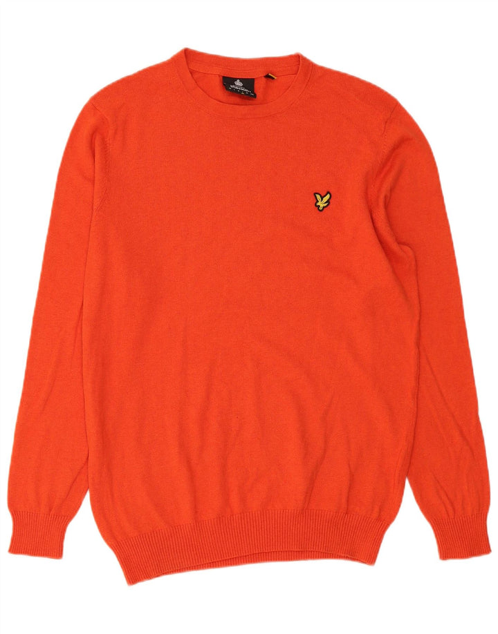 Lyle & Scott Pull à col rond pour homme en coton rouge Large