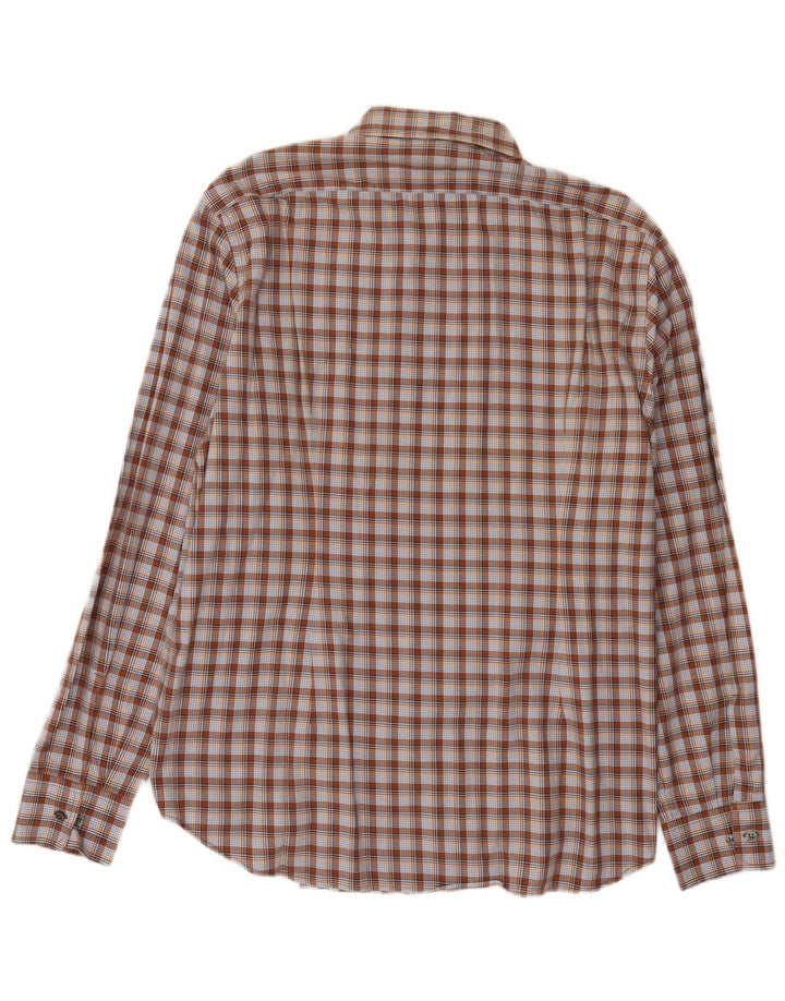 Trussardi Jeans Chemise Homme 2XL Marron Carreaux Coton