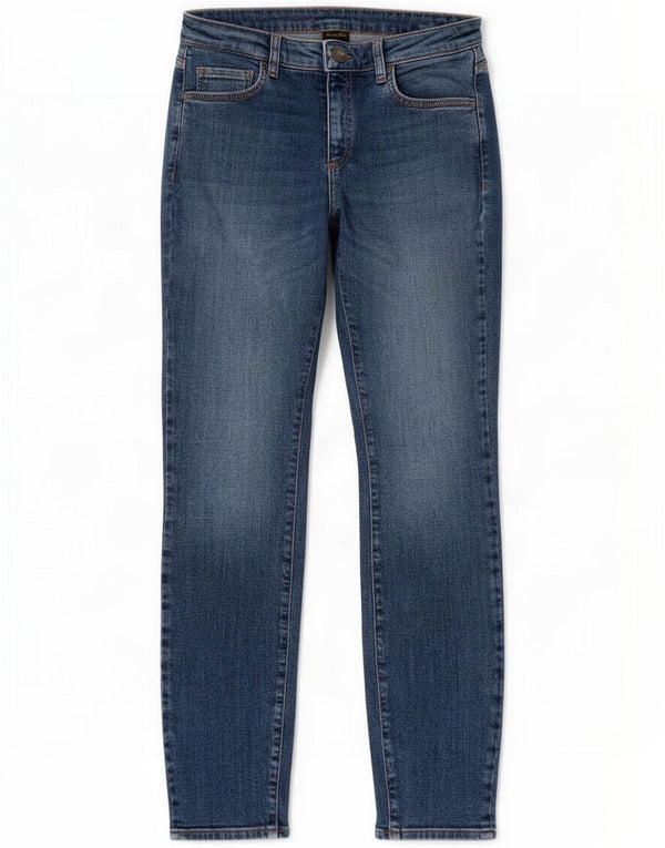 Massimo Dutti Jean skinny taille moyenne pour femme EU 38 Small W28 L29 Bleu Coton
