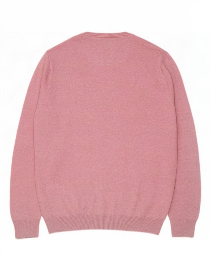 Marks & Spencer Pull à col rond coupe classique pour homme en coton rose Taille L