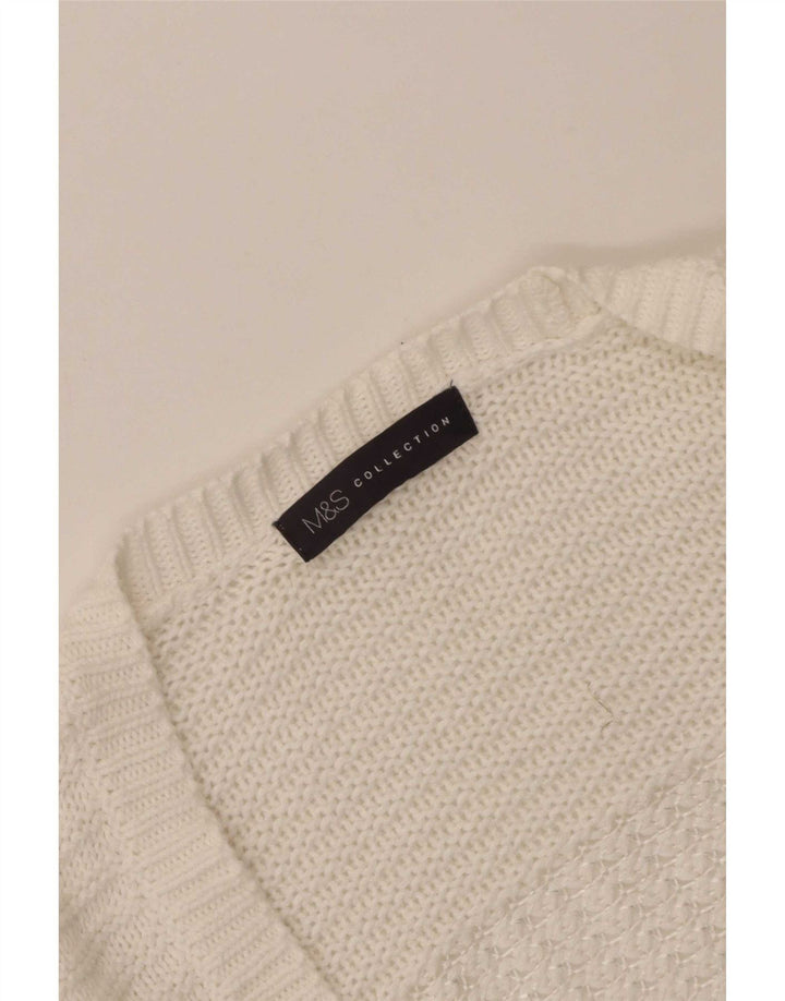 Marks & Spencer Pull cardigan ouvert pour femme UK 8 Small Blanc
