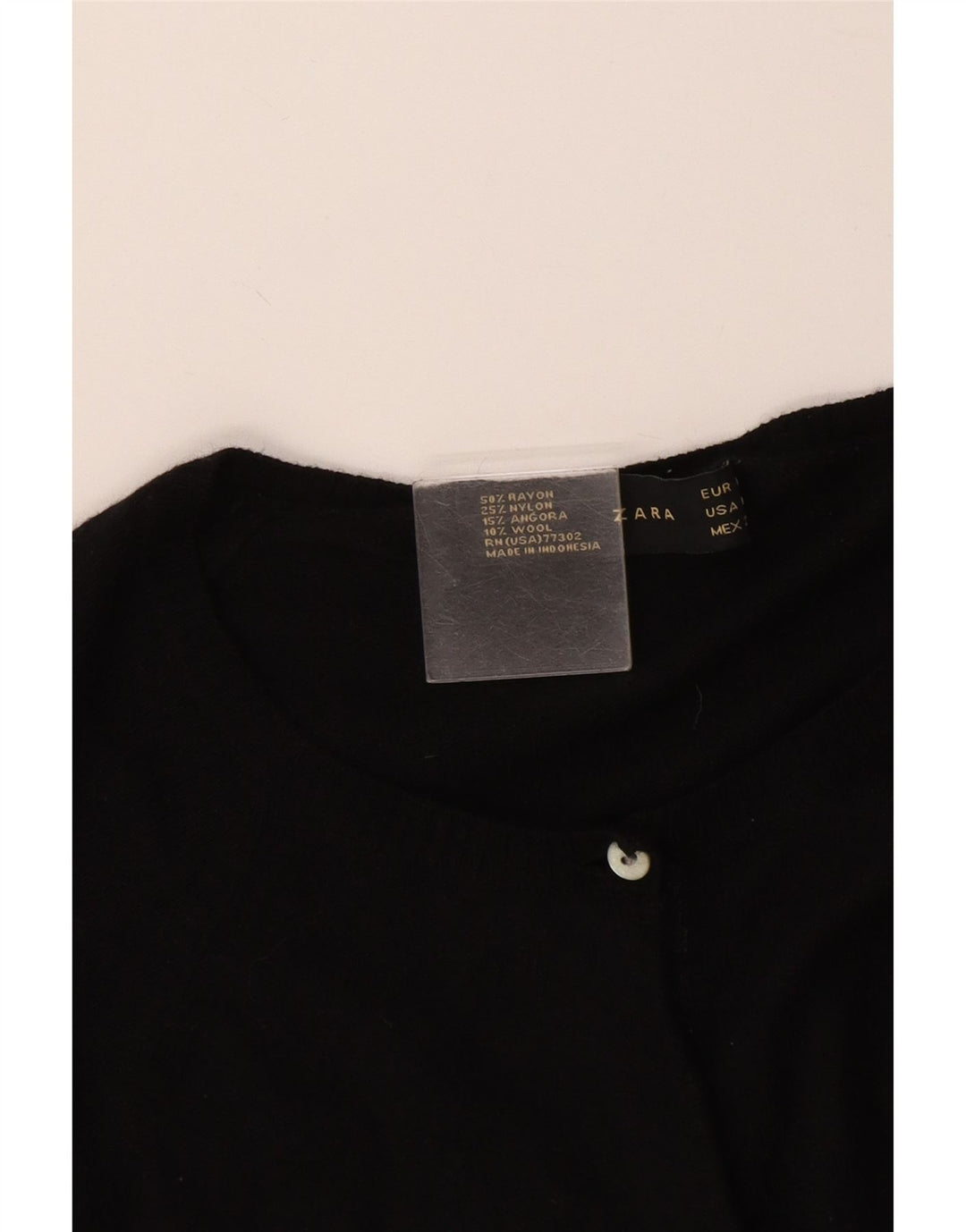 Zara Cardigan Femme Pull UK 12 Rayonne Noire Moyenne