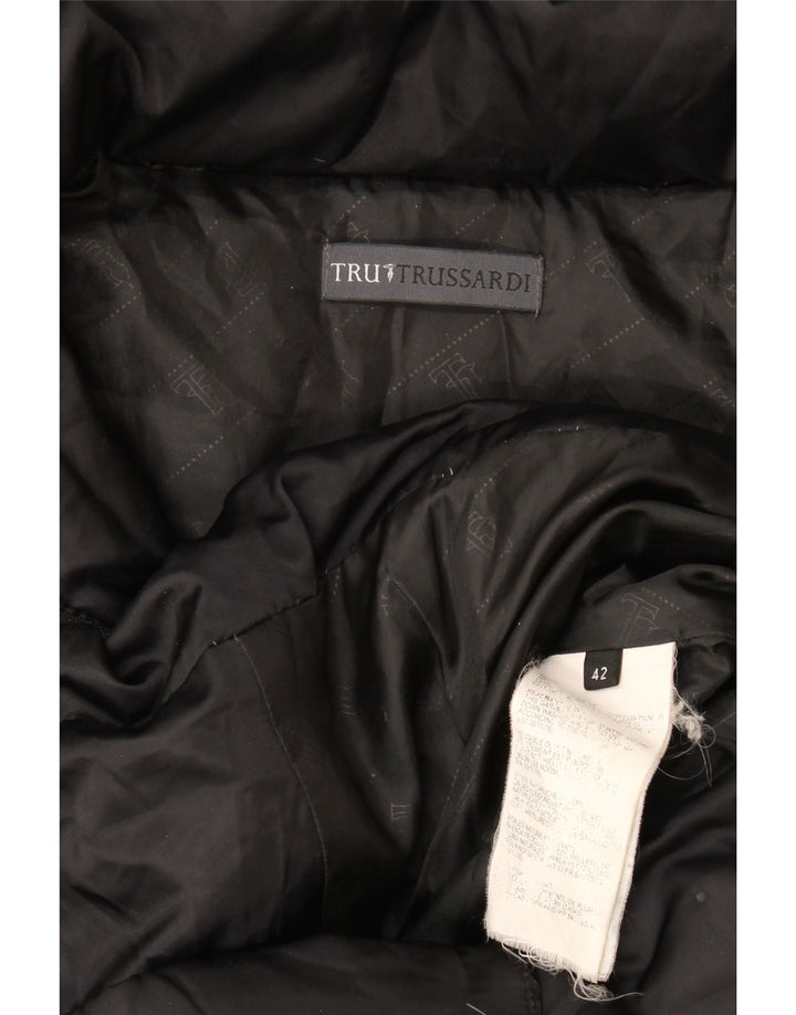 Trussardi Manteau Rembourré À Capuche IT 42 Moyen Noir Polyester