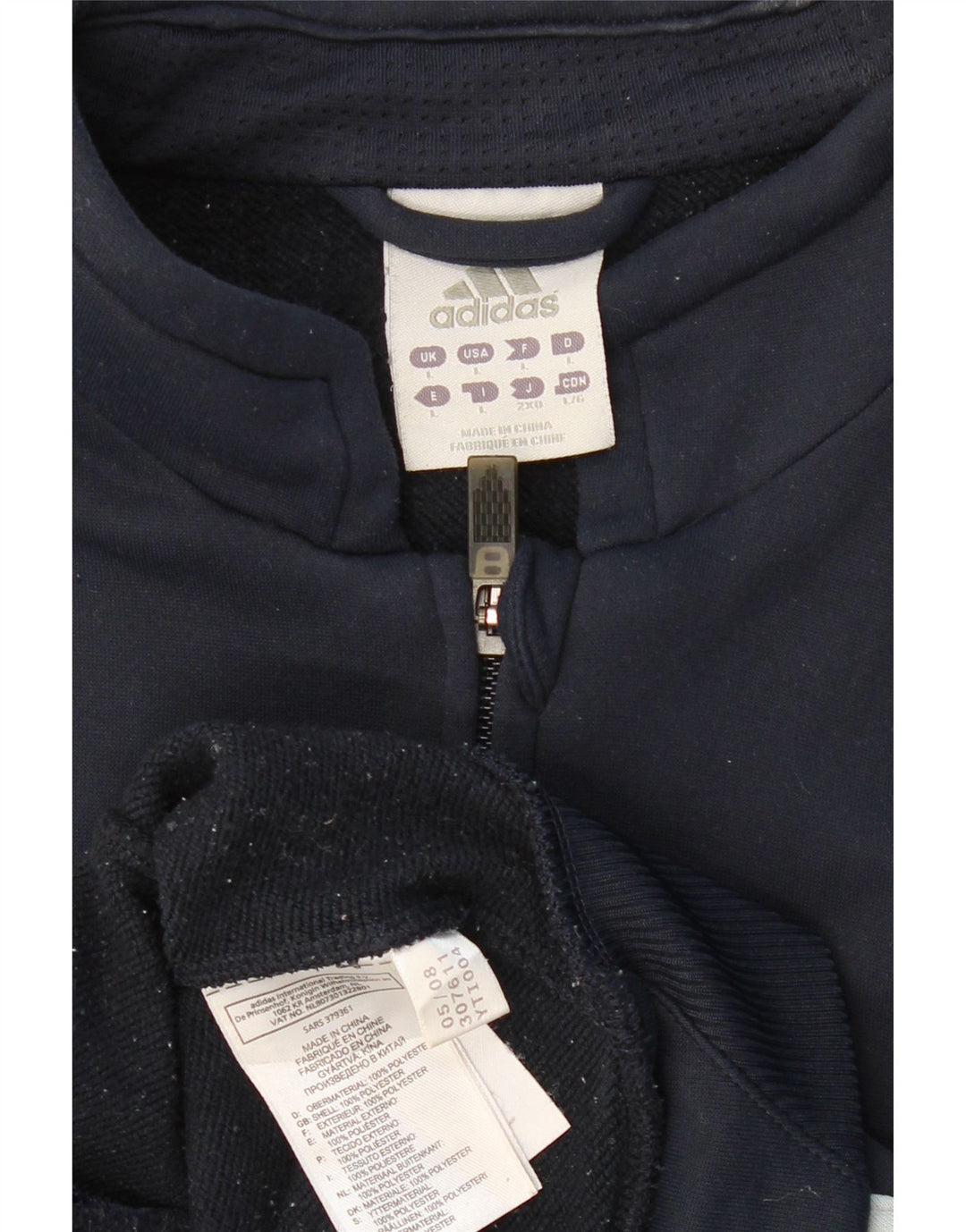 ADIDAS Veste de survêtement pour homme Large Bleu Marine Colorblock Polyester