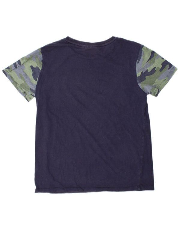 Fila T-Shirt Graphique Garçon 13-14 ans Bleu Marine Camouflage Coton