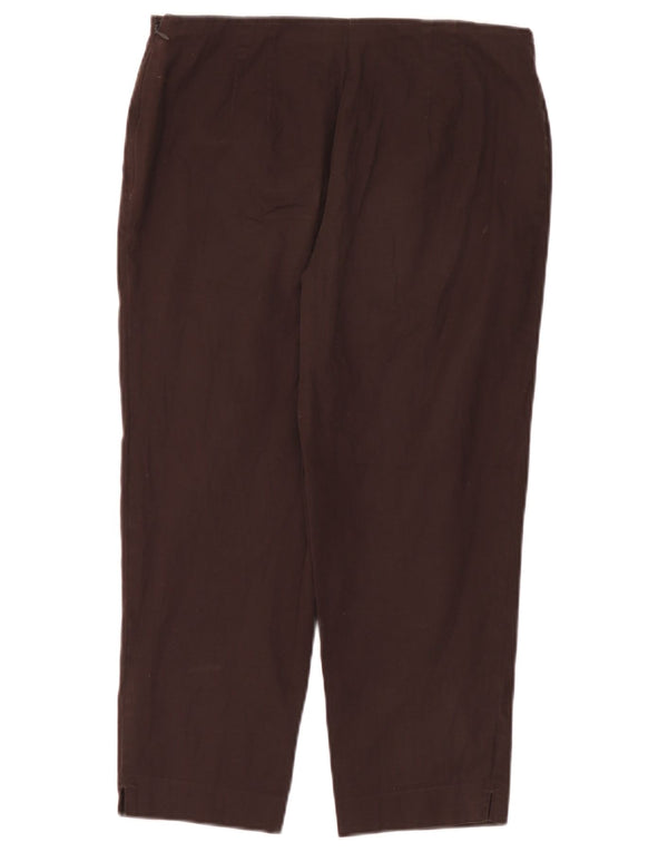 Marks & Spencer Pantalon capri droit pour femme UK 12 Medium W30 L22 Marron