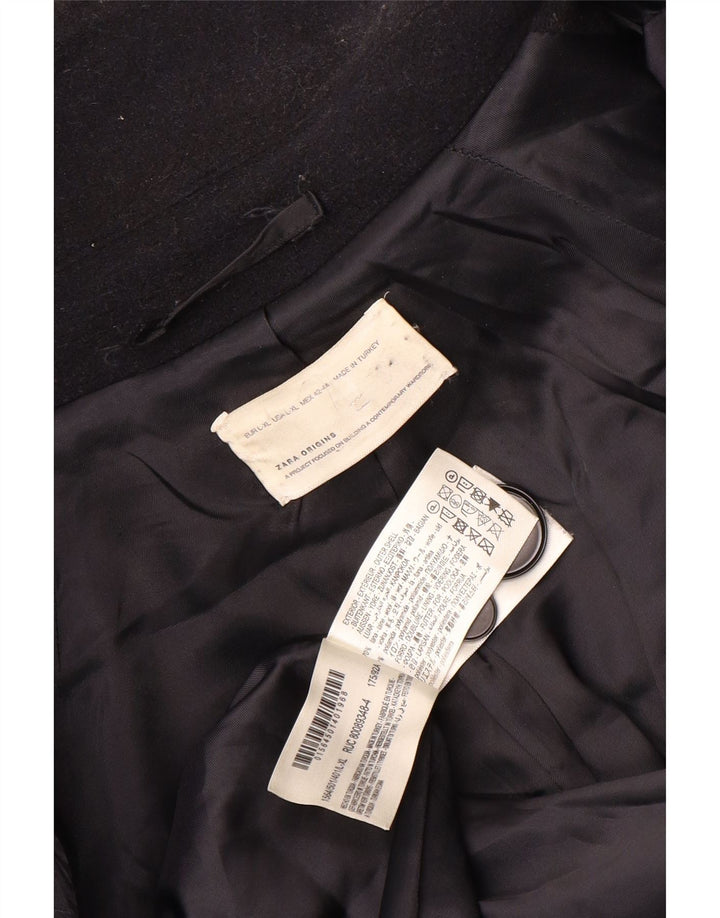 Zara Manteau Homme UK 40 Large Laine Bleu Marine