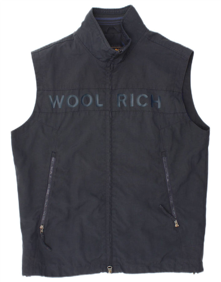 Woolrich Gilet Graphique Femme UK 14 Bleu Marine Moyen