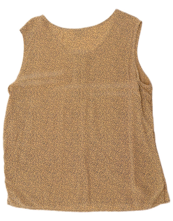 Andrea Mare Chemisier sans manches pour femme UK 16 Large Beige Paisley