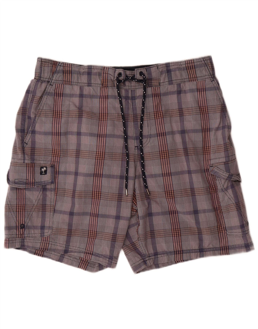 Marks & Spencer Short de bain cargo pour homme en coton à carreaux gris grand