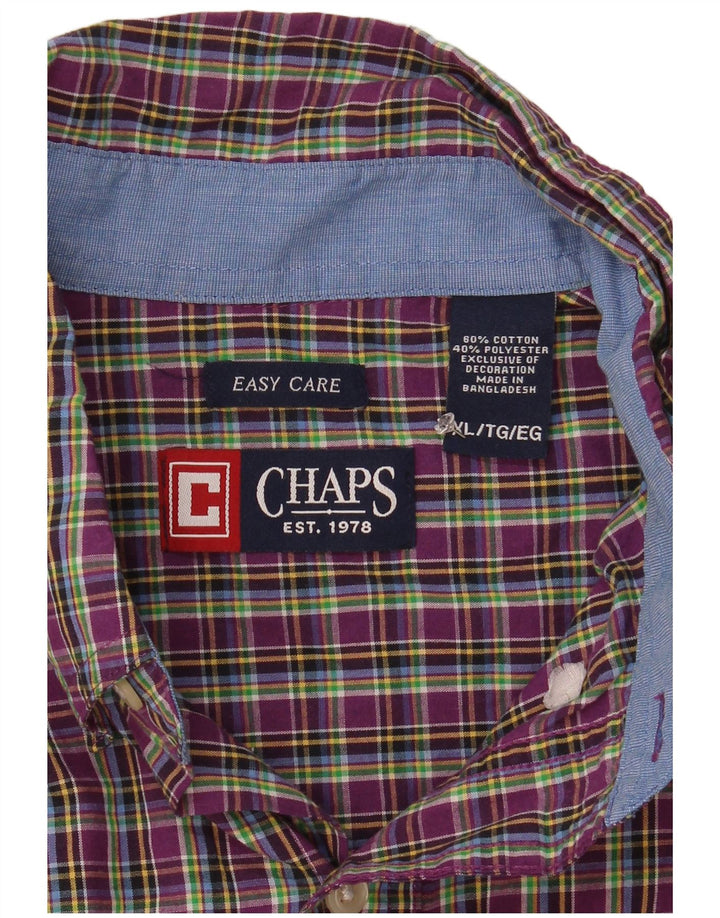 Chaps Chemise Homme Easy Care XL Violet Carreaux Coton
