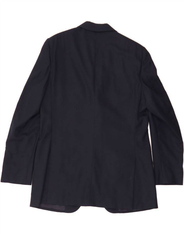 BURBERRY Mens 3 Button Blazer Jacket EU 52 XL Navy Blue Wool Vintage Burberry and Second-Hand Burberry from Messina Hembry 