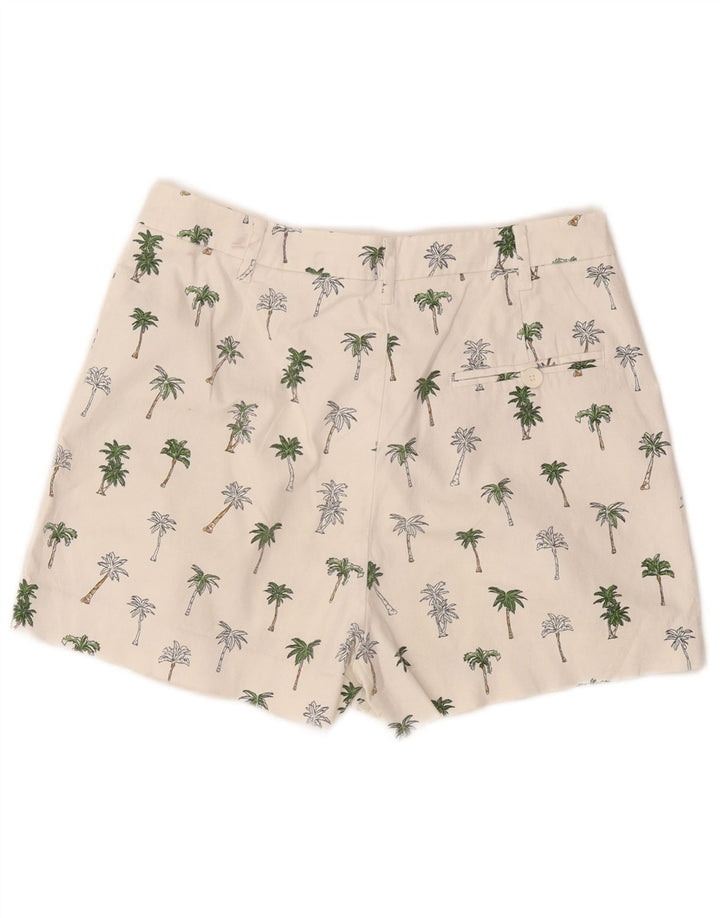 Zara Femme Short Chino Medium W28 Blanc Floral Coton
