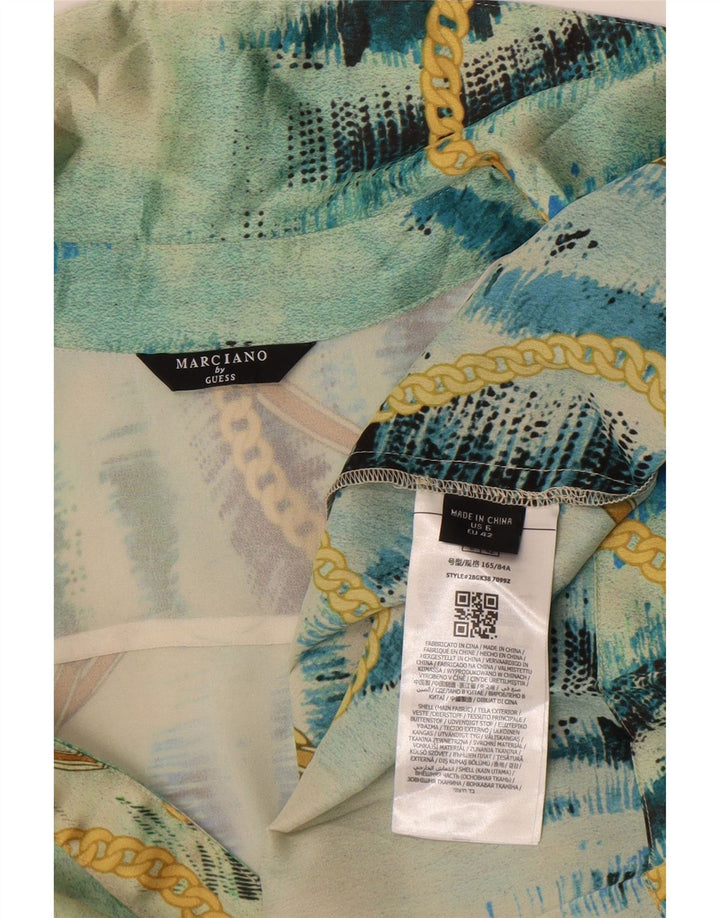 Guess By Marciano Robe trapèze à motif abstrait pour femme US 6 Bleu moyen