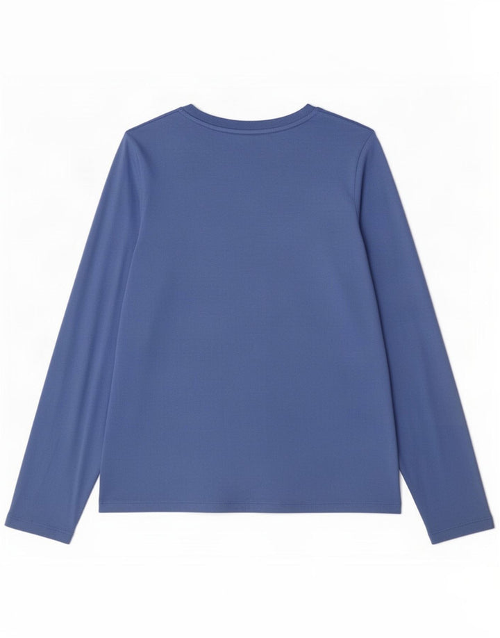 Marks & Spencer Haut à manches longues pour femme UK 16 Large Bleu Viscose