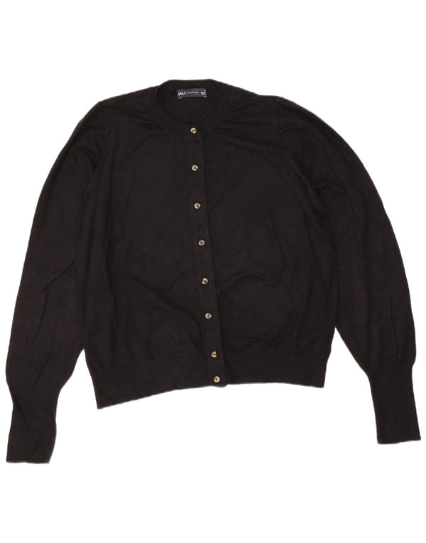 Marks & Spencer Pull Cardigan Femme UK 16 Large Viscose Noir
