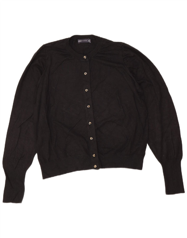 Marks & Spencer Pull Cardigan Femme UK 16 Large Viscose Noir