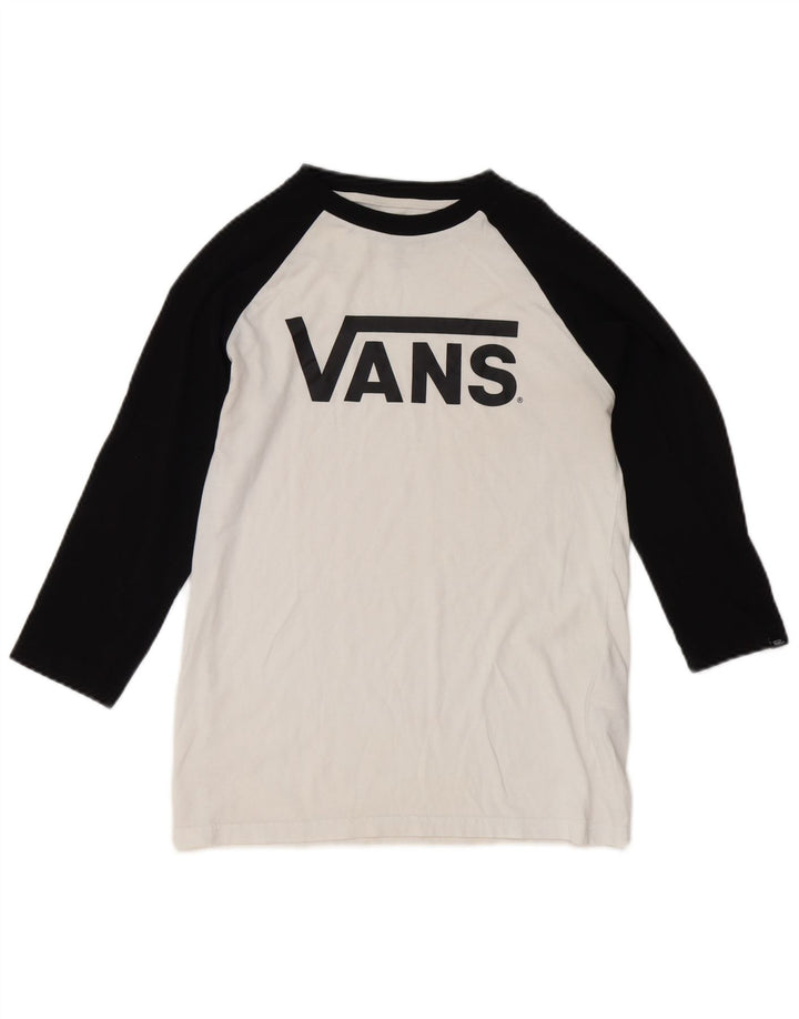 Vans Haut graphique à manches 3/4 pour garçon 12-13 ans Large Blanc Colourblock