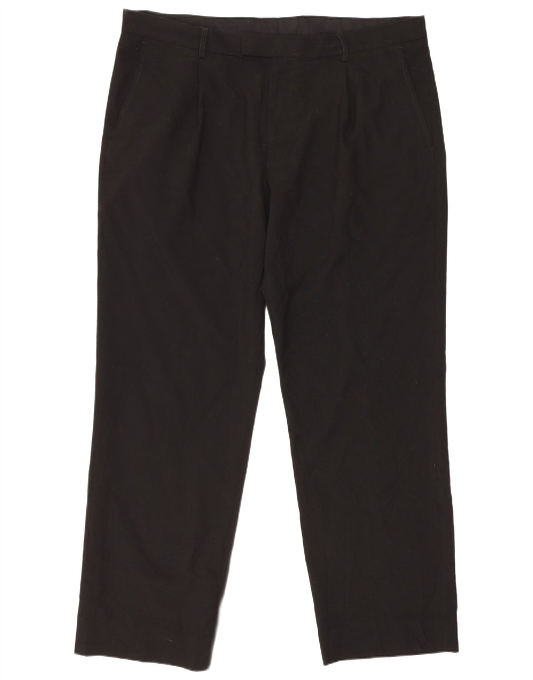 Marks & Spencer Pantalon de Costume Droit Homme W39 L31 Noir Polyester