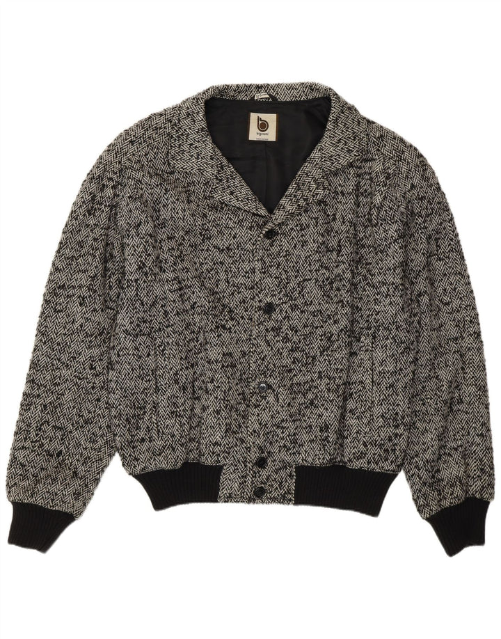 Bignami Veste Bomber Homme UK 42 XL Laine à Chevrons Gris
