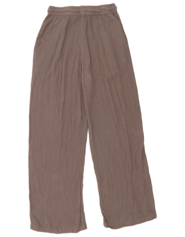 Topshop Pantalon décontracté droit pour femme UK 10 Small W28 L30 Gris Coton