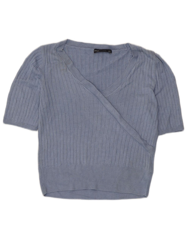 Marks & Spencer Chemisier court pour femme UK 12 Bleu moyen Viscose