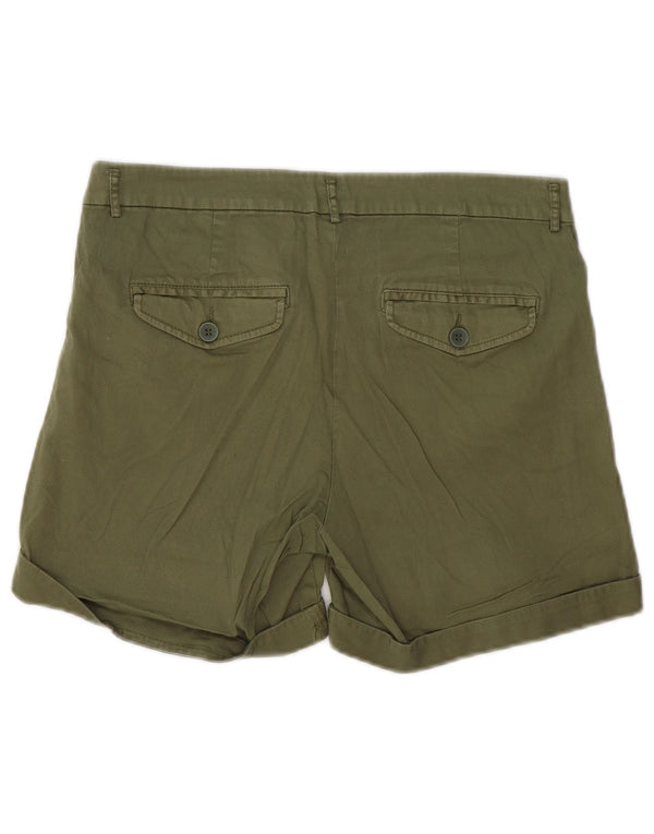 BENETTON Short Chino Femme UK 10 Small W30 Coton Kaki