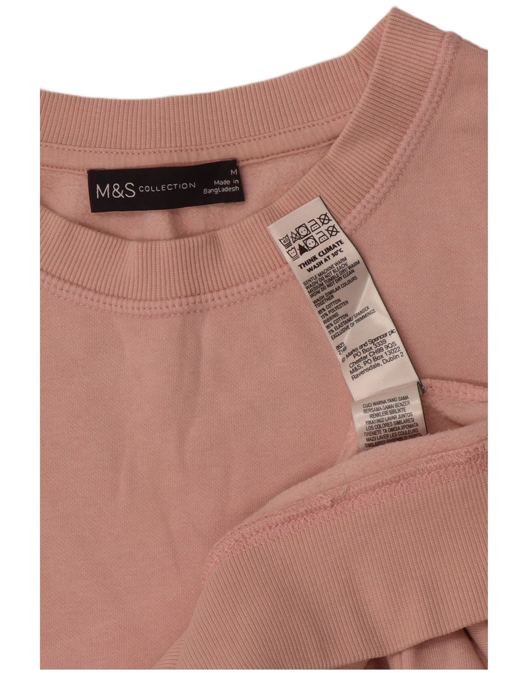Marks & Spencer Pull-over surdimensionné pour femme UK 14 Coton rose moyen
