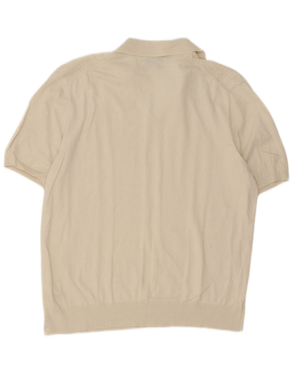 Marks & Spencer Pull à manches courtes et col polo pour homme XL en coton beige