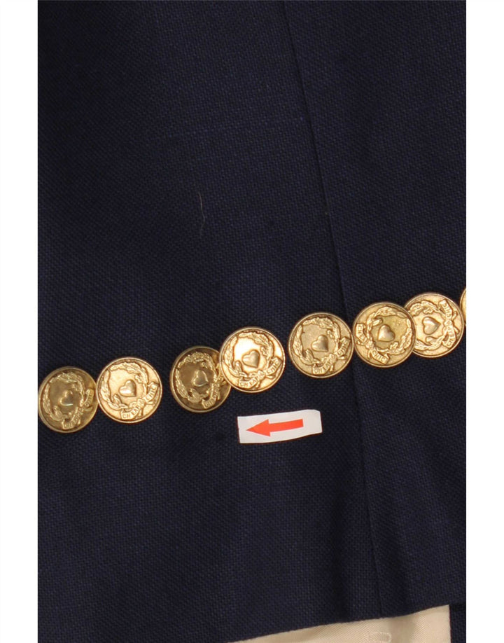 Moschino Veste blazer à 3 boutons à manches courtes pour femme UK 14 Large Bleu marine