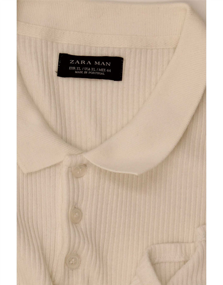 Polo Homme Zara XL Blanc