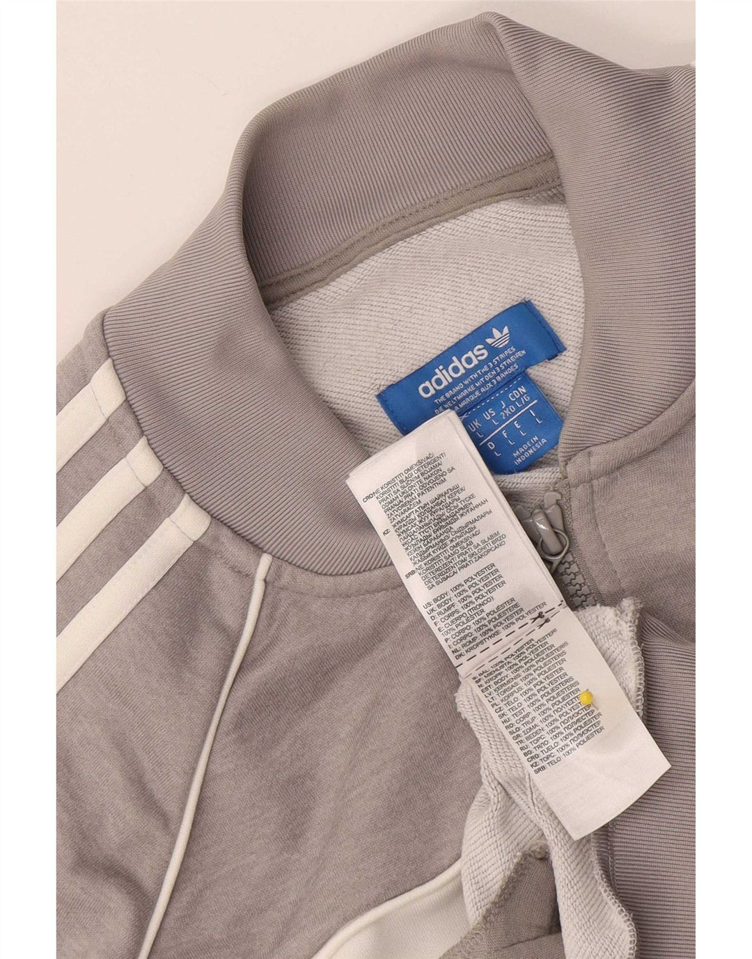 Adidas Veste de survêtement pour homme Large Gris Colorblock Polyester
