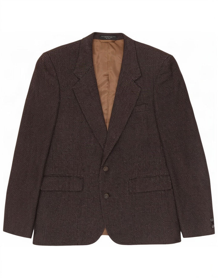 Anralfo Orsini Veste blazer à 2 boutons pour homme UK 40 Large Marron Moucheté