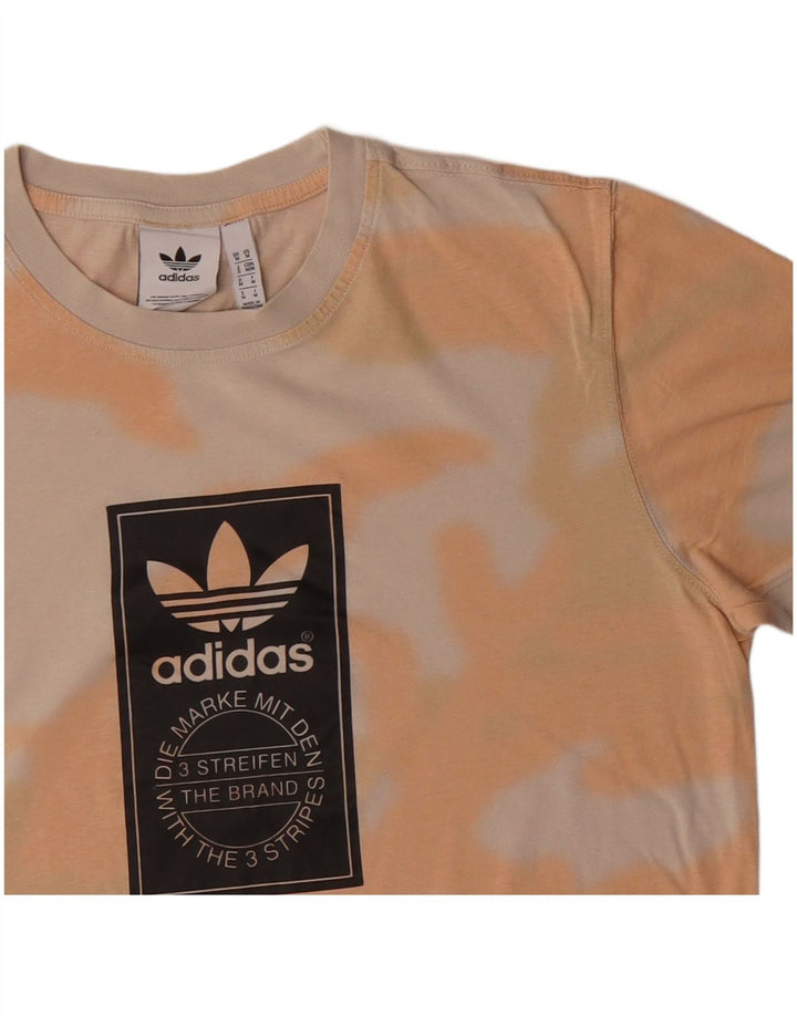 Adidas T-shirt graphique pour homme en coton tie-dye orange moyen
