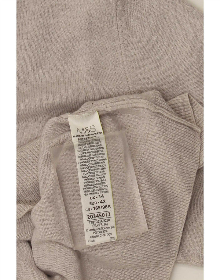 Marks & Spencer Pull Cardigan Femme UK 14 Grand Acrylique Gris