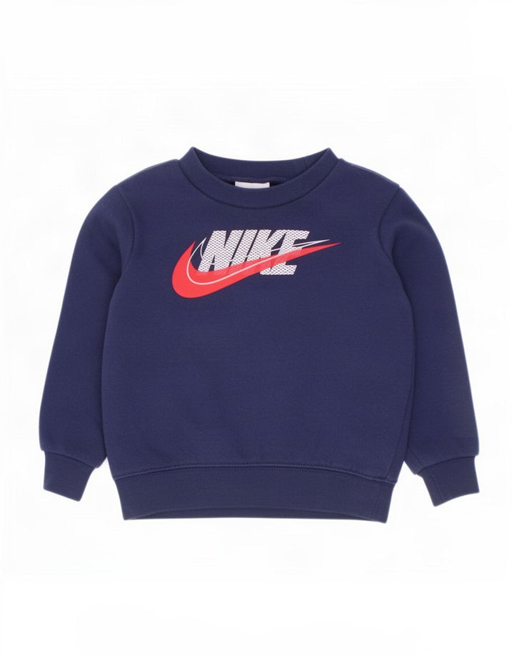 Nike Garçon Graphic Sweatshirt Jumper 2-3 ans Bleu Marine Coton