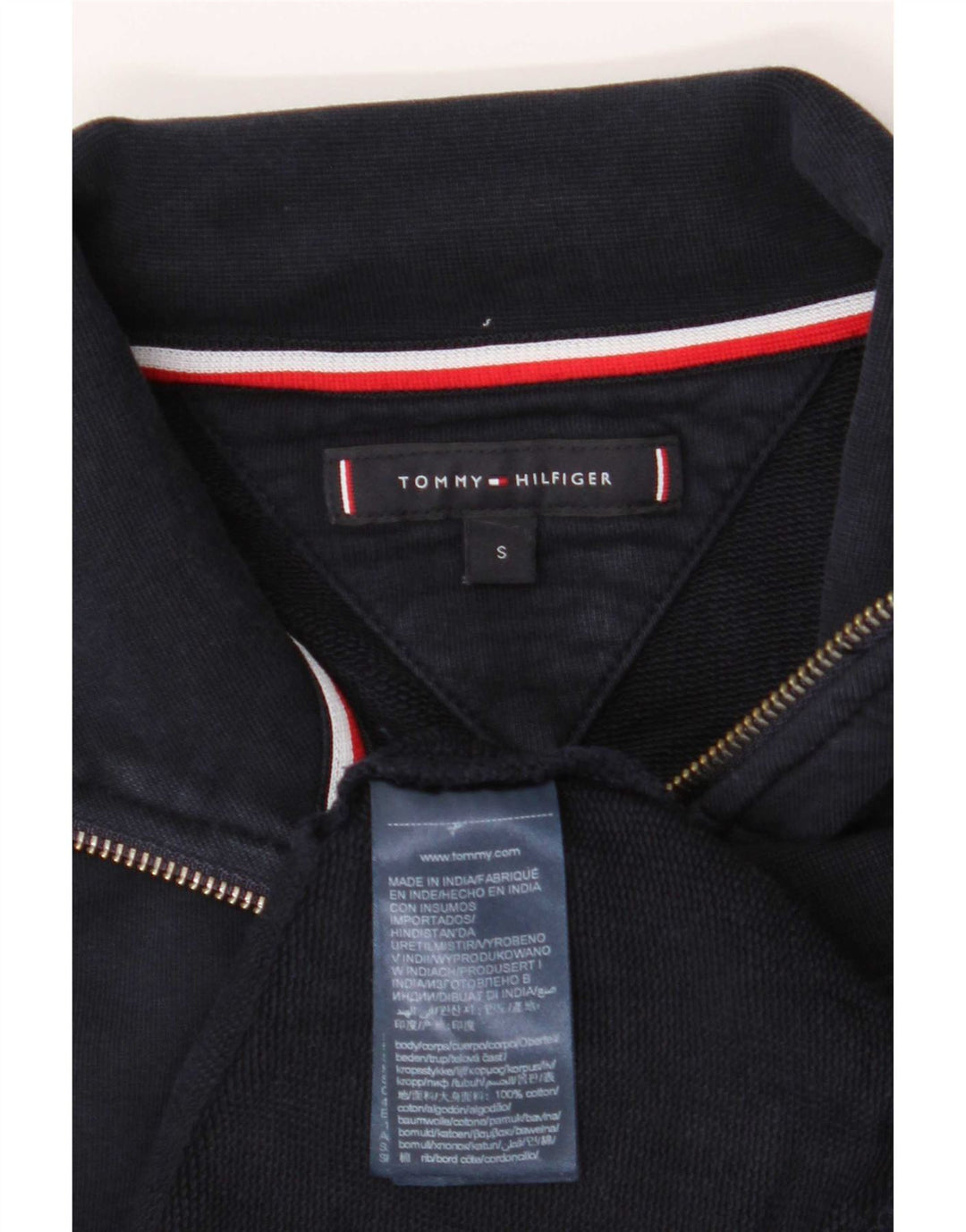 Tommy Hilfiger Veste de survêtement pour homme en coton bleu marine Small