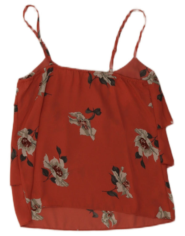 Oasis Caraco à plusieurs niveaux pour femme UK 8 Petit Rouge Floral Polyester