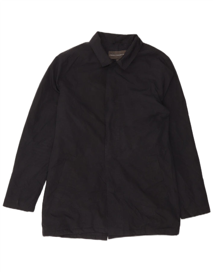 French Connection Manteau Homme UK 40 Large Bleu Marine Polyester