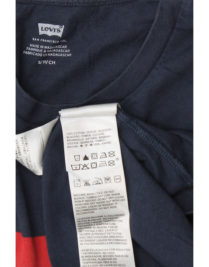 Levi's Graphic T-Shirt Top Small Homme Bleu Marine Coton