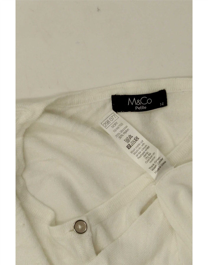 M&Co Femme Petite Boléro Jumper UK 14 Medium Blanc Viscose