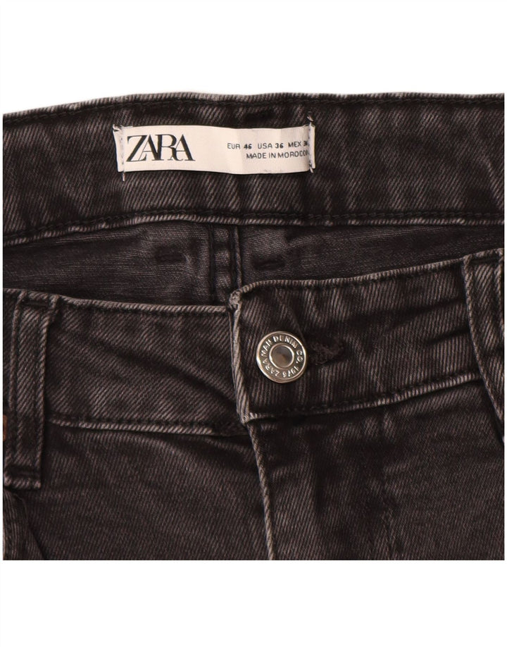 ZARA Short en jean pour homme EU 46 XL W36 Gris Coton