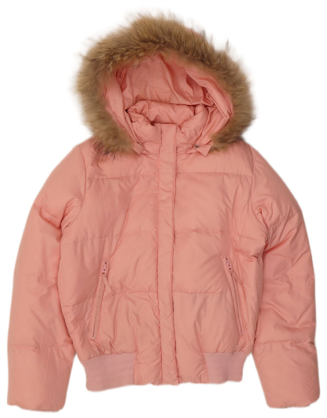 Adidas Veste rembourrée à capuche pour femme UK 12 Polyester rose moyen
