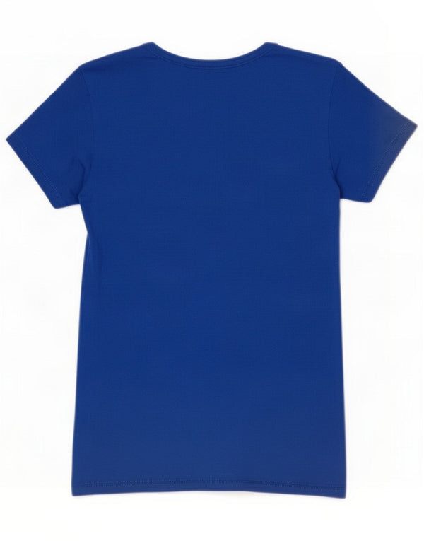 Kappa T-Shirt Femme UK 14 Large Bleu Coton