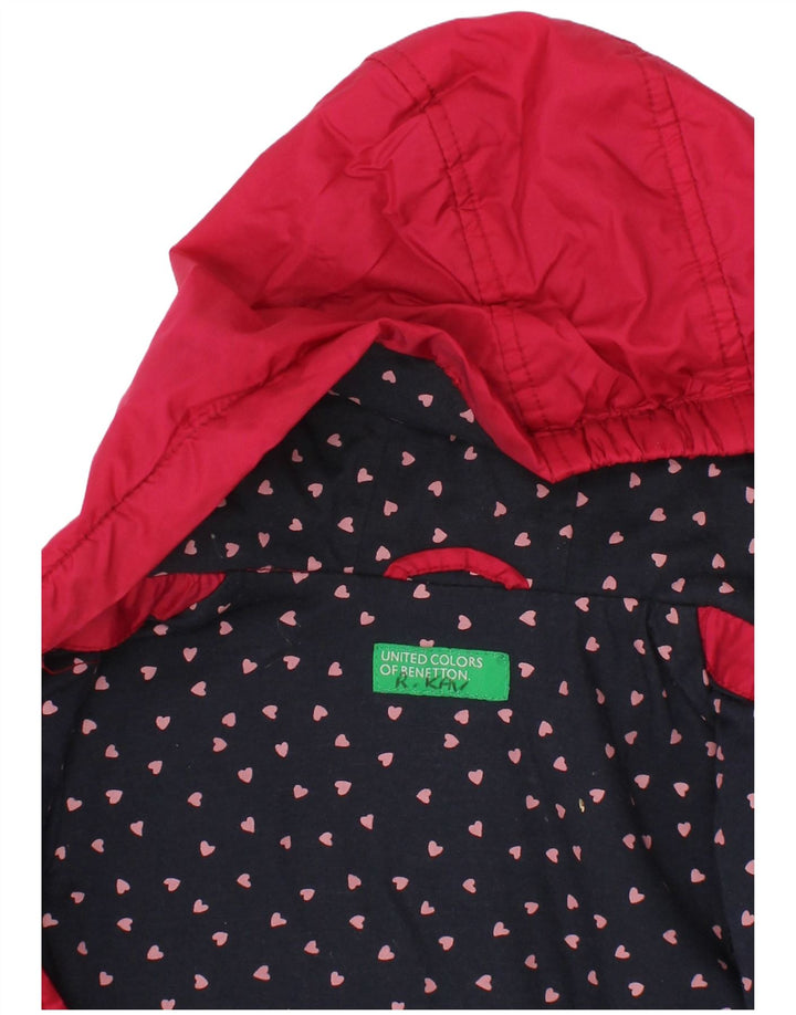 BENETTON Veste coupe-vent à capuche pour fille 3-4 ans Rouge