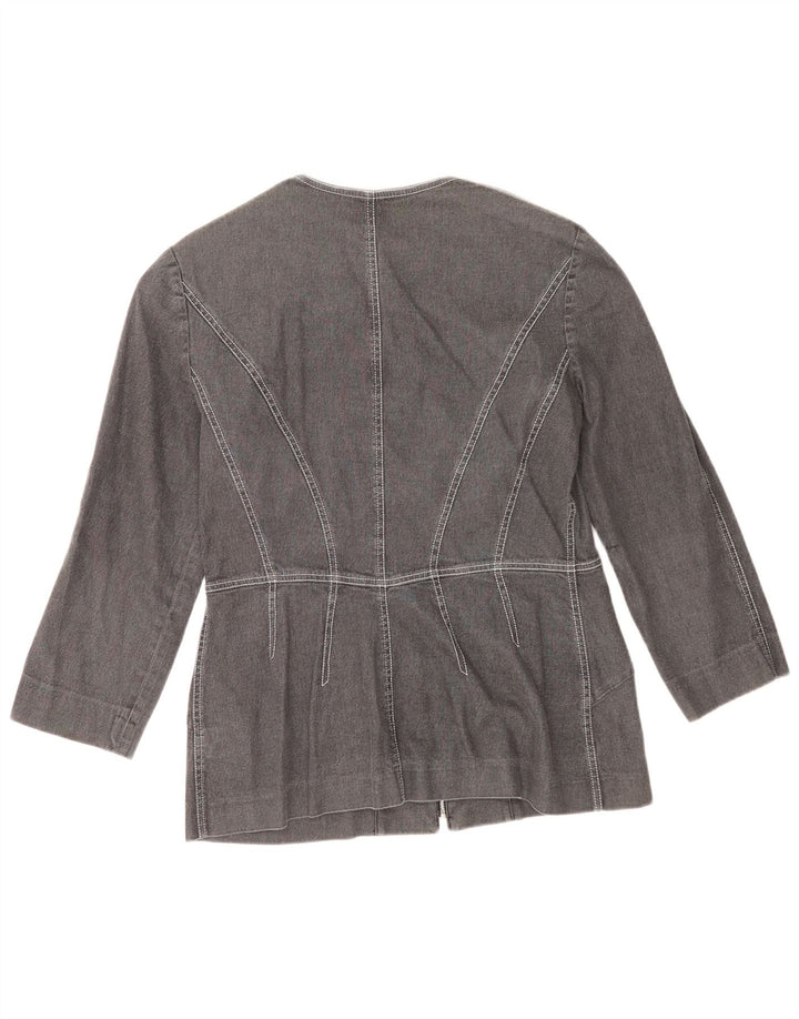 Alain Manoukian Veste Blazer En Jean Femme IT 44 Gris Moyen Coton