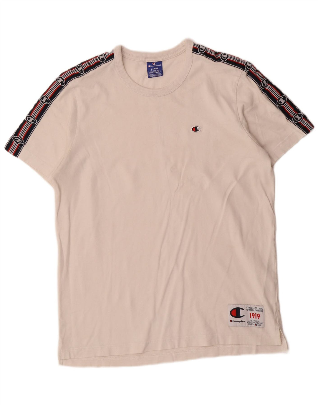 CHAMPION T-Shirt Graphique Homme Grand Blanc Coton