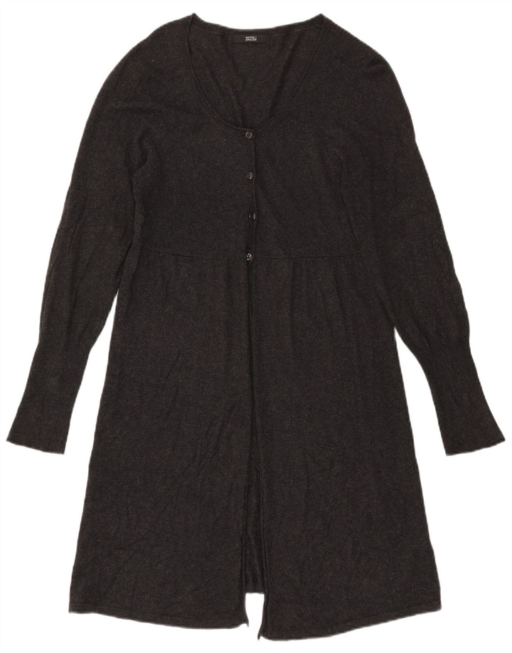 Marks & Spencer Pull cardigan long pour femme UK 14 Large Gris Viscose