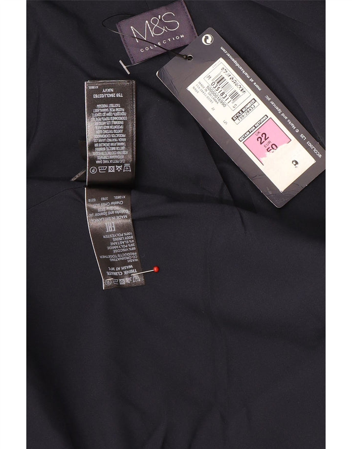 Marks & Spencer Veste blazer à 2 boutons pour femme UK 22 3XL Bleu marine Viscose
